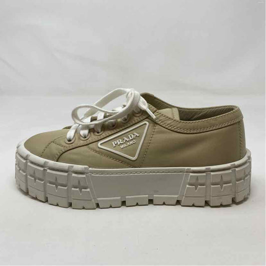 Pre-Owned Prada Taupe Nylon Shoe Size 8.5 Designer Shoes