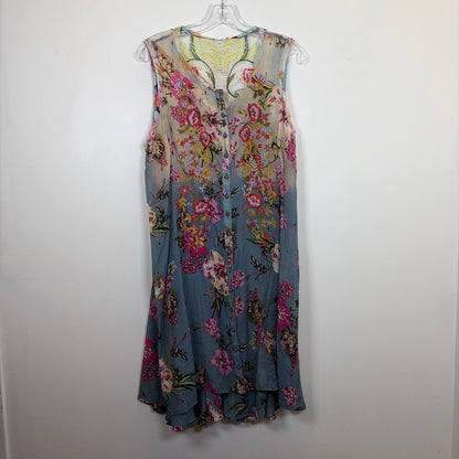 Pre-Owned Size XL Boutique Blue Multi Casual Dress
