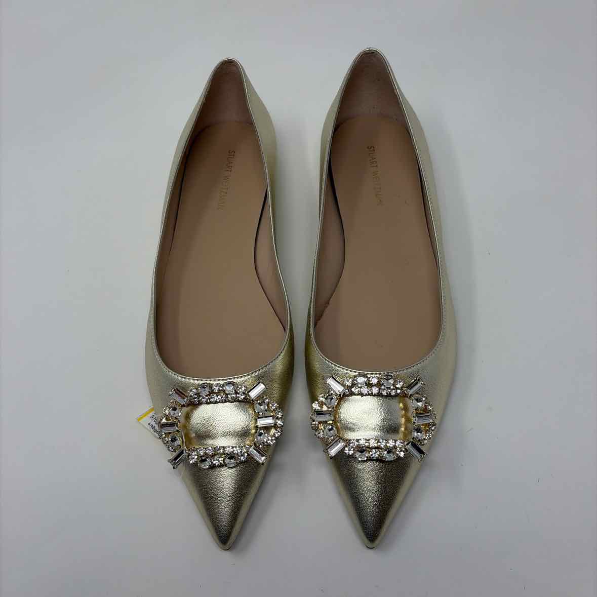 Pre-Owned Shoe Size 8 Stuart Weitzman Gold Flats