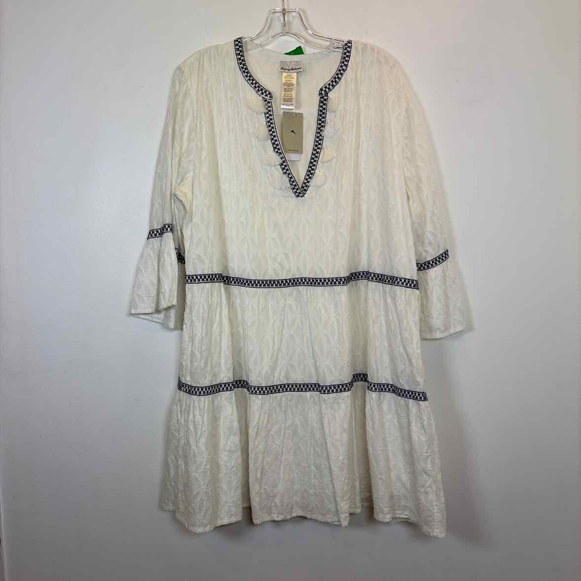 Pre-Owned Size XL Tommy Bahama White/Blue Casual Dress