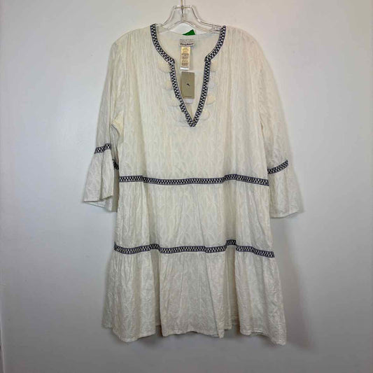 Pre-Owned Size XL Tommy Bahama White/Blue Casual Dress