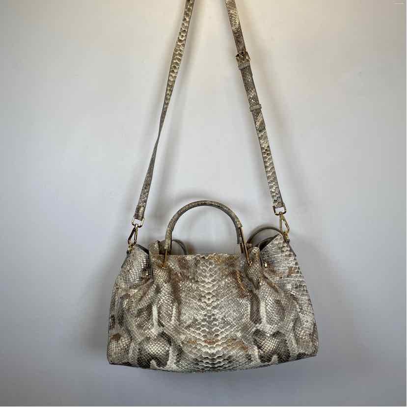Pre-Owned Sandra Roberto Snake Print Leather Handbag