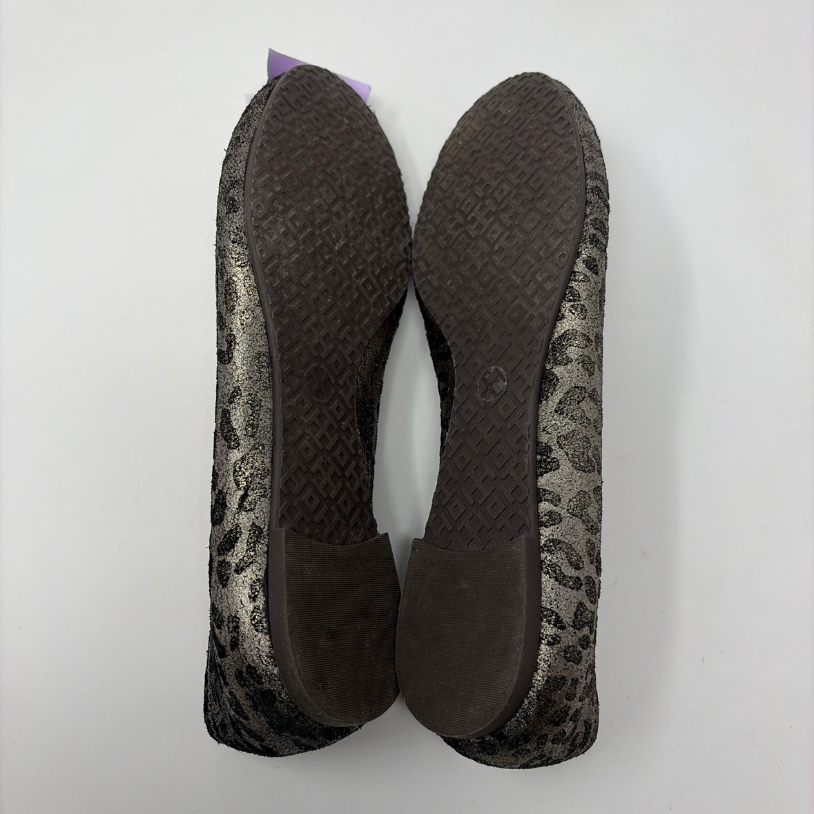 Pre-Owned Shoe Size 8 Tory Burch Silver Flats