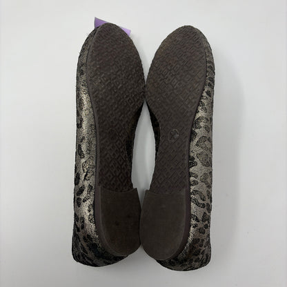 Pre-Owned Shoe Size 8 Tory Burch Silver Flats
