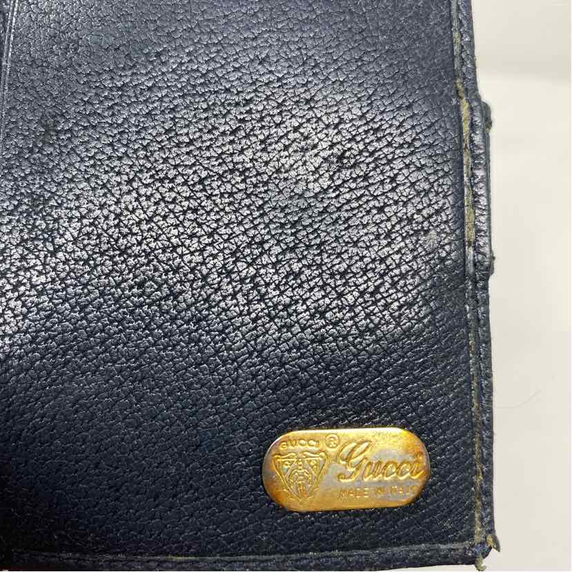 Pre-Owned Gucci Navy Canvas Designer Wallet