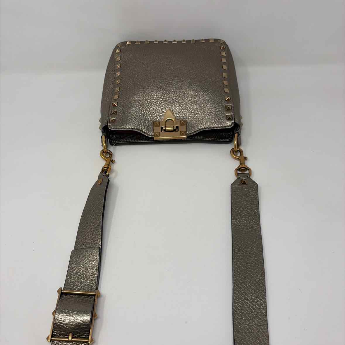 Pre-Owned Valentino Gold Leather Designer Handbag