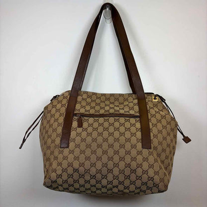 Pre-Owned Gucci Brown Fabric Designer Handbag