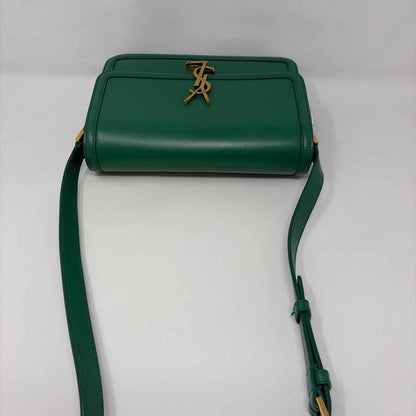 Pre-Owned Saint Laurent Green Leather Designer Handbag