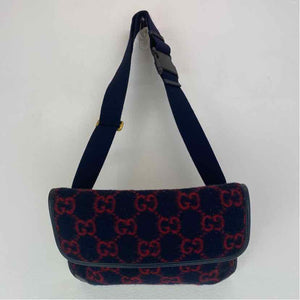 Pre-Owned Gucci Blue Wool Designer Handbag