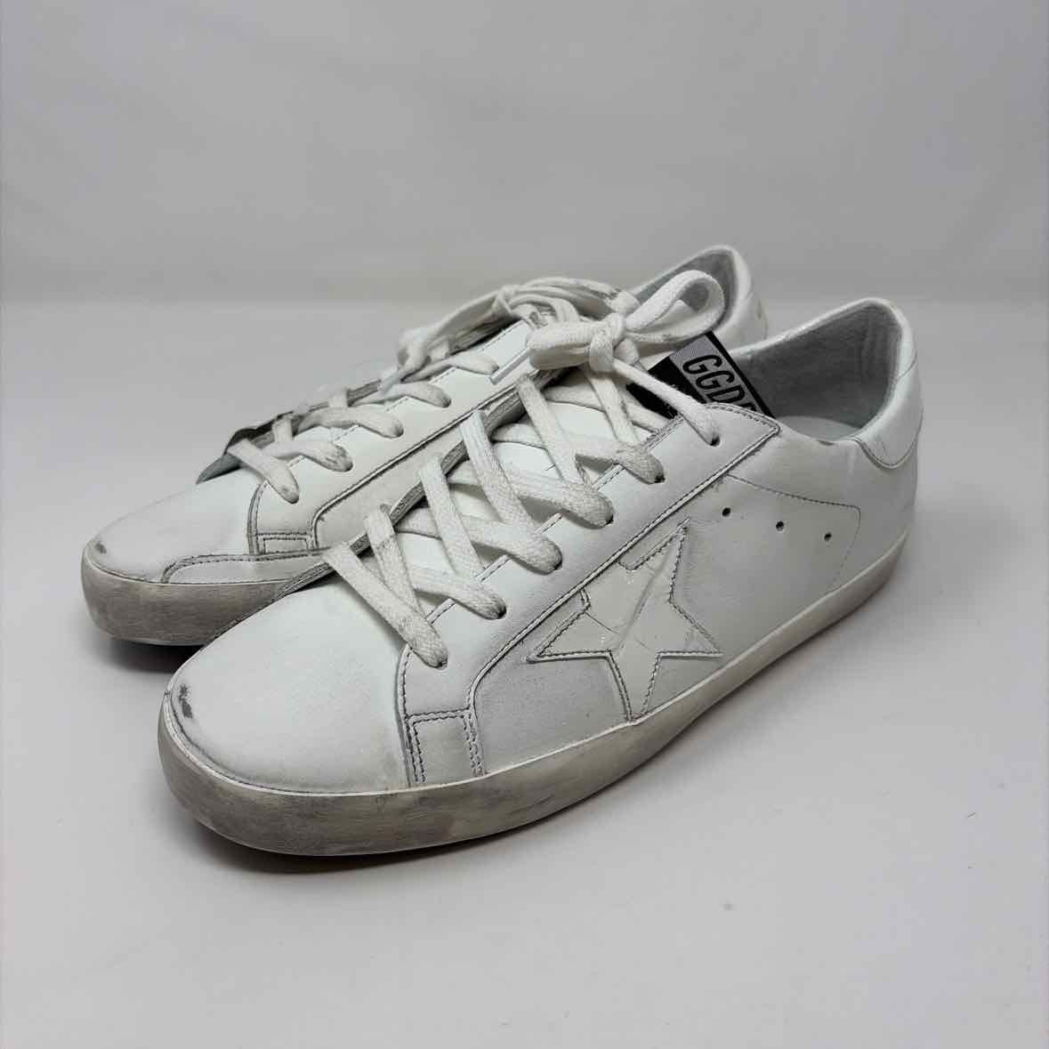 Pre-Owned Golden Goose White Leather Shoe Size 9.5 Designer Shoes