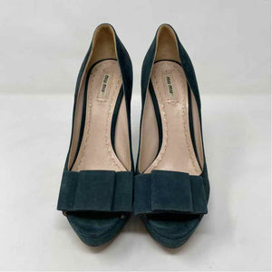 Pre-Owned Miu Miu Forest Green Suede Shoe Size 11 Designer Shoes