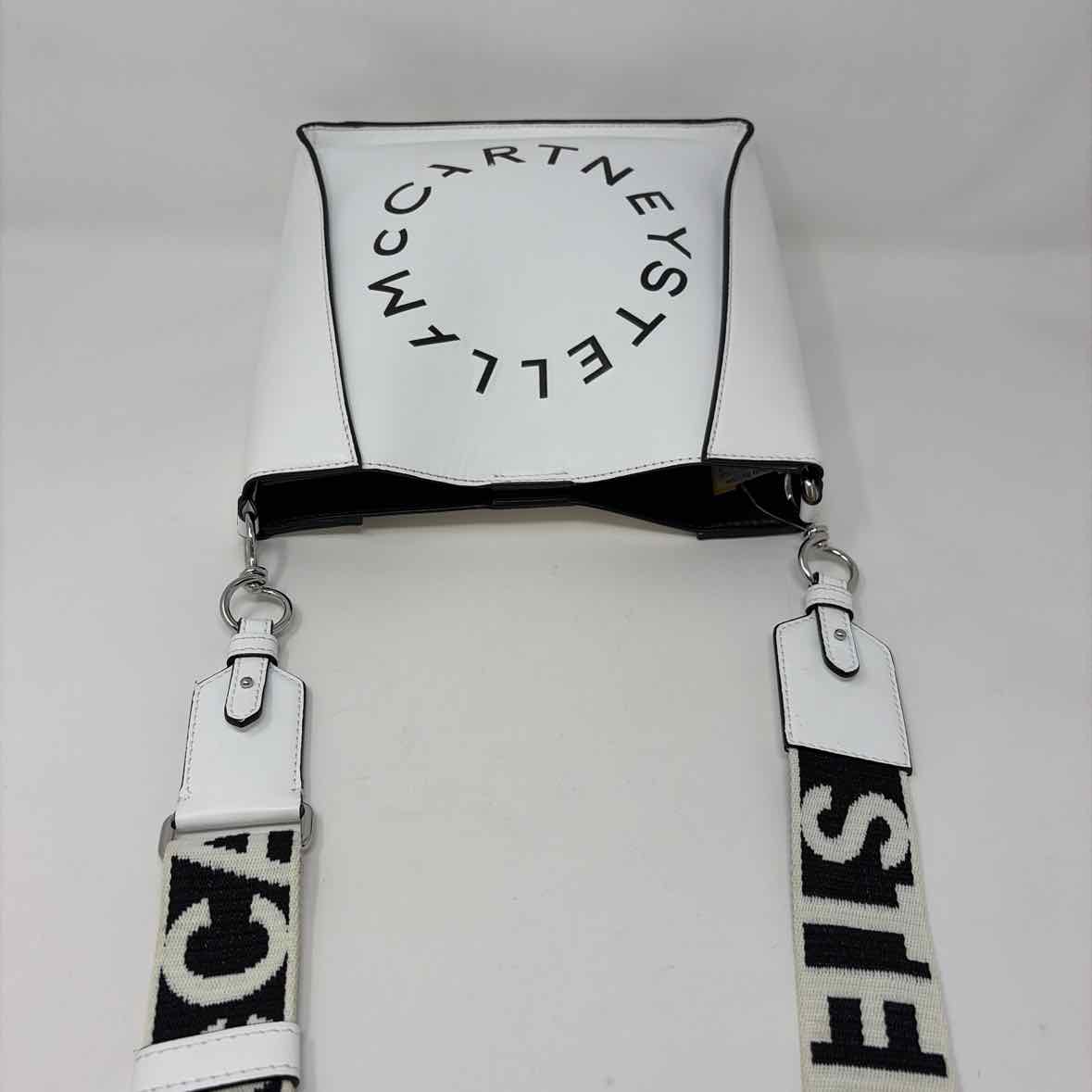 Pre-Owned Stella McCartney White/ Black Leather Designer Handbag