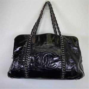 Pre-Owned Chanel Black Patent Designer Handbag