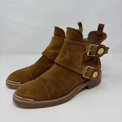 Pre-Owned Louis Vuitton Cognac Suede Shoe Size 9.5 Designer Shoes
