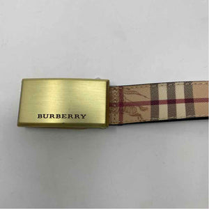 Pre-Owned Burberry Plaid Leather Designer Belt