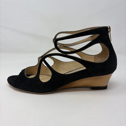 Pre-Owned Jimmy Choo Black Suede Shoe Size 8.5 Designer Shoes