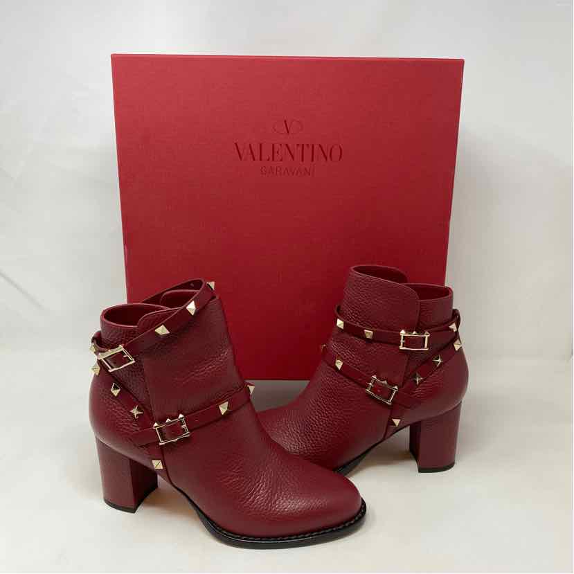 Pre-Owned Valentino Red Leather Shoe Size 5.5 Designer Shoes