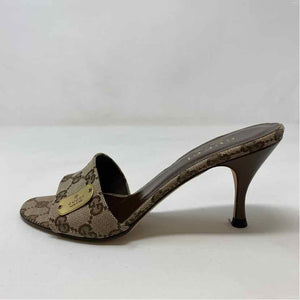 Pre-Owned Gucci Monogram Canvas Shoe Size 8 Designer Shoes