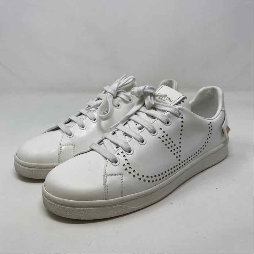 Pre-Owned Valentino White Leather Shoe Size 9.5 Designer Shoes