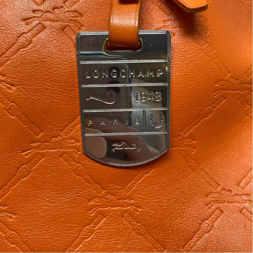 Pre-Owned Longchamp Orange Leather Handbag