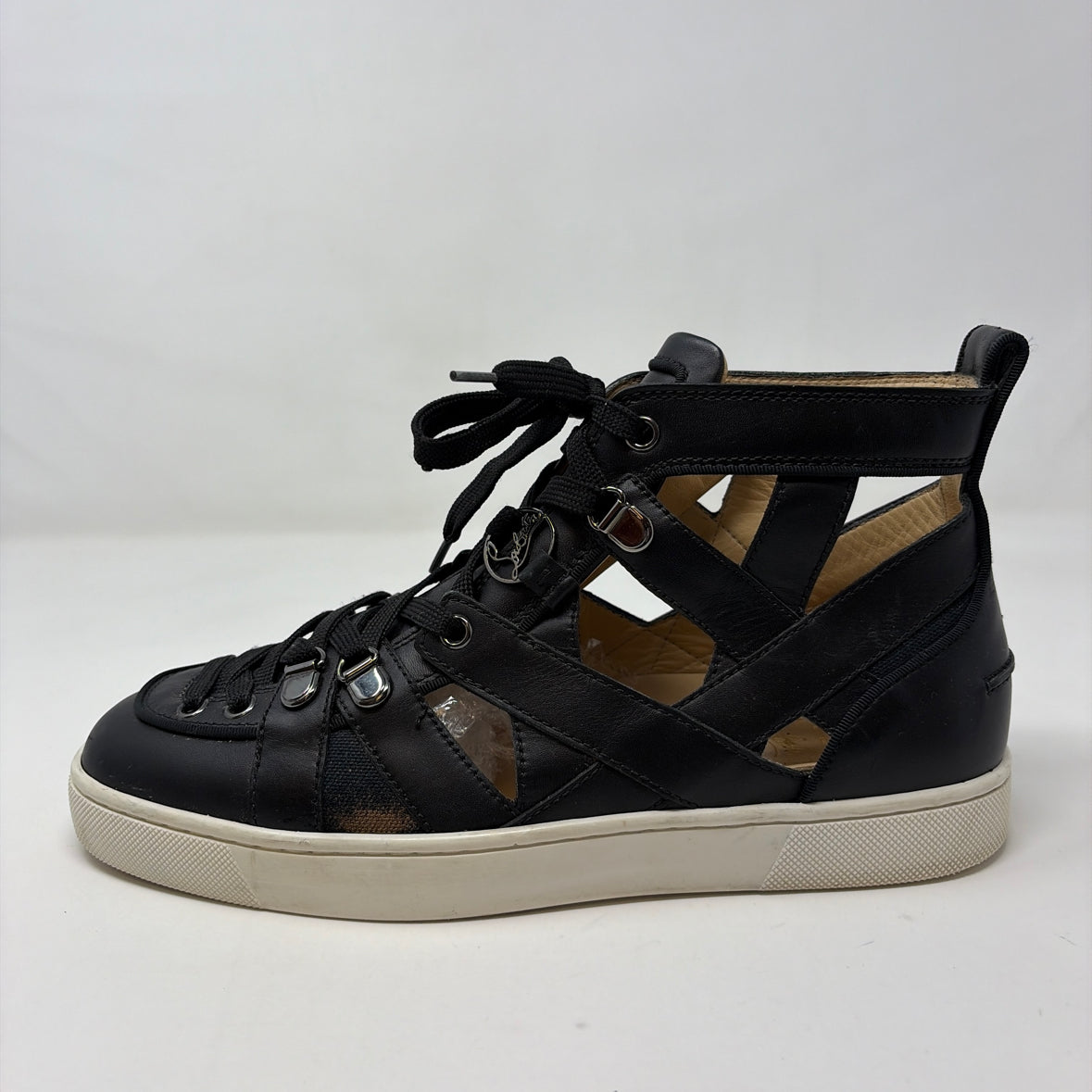 Pre-Owned Christian Louboutin Black Leather Shoe Size 9 Designer Shoes