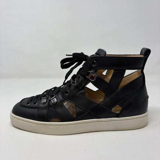 Pre-Owned Christian Louboutin Black Leather Shoe Size 9 Designer Shoes