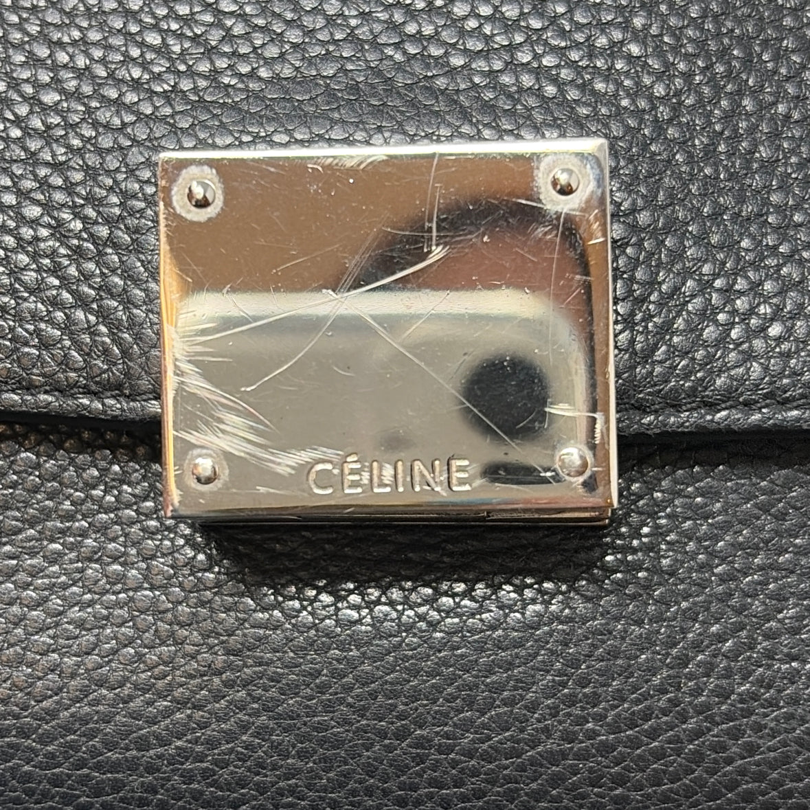 Pre-Owned Celine Black Leather Designer Handbag