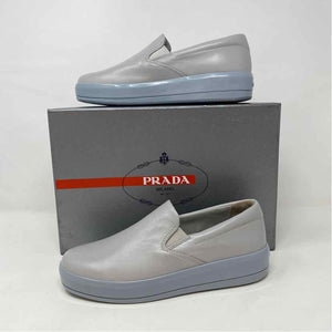 Pre-Owned Prada Grey Leather Shoe Size 6 Designer Shoes