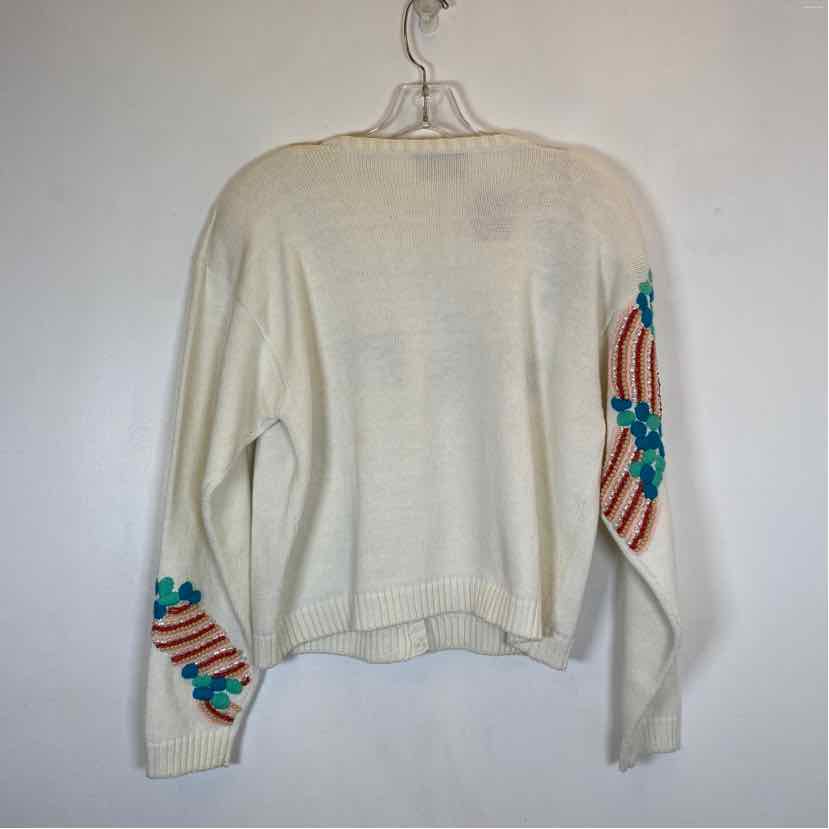 Pre-Owned Size M Marisa Christina Lisa Nichols White Multi Sweater