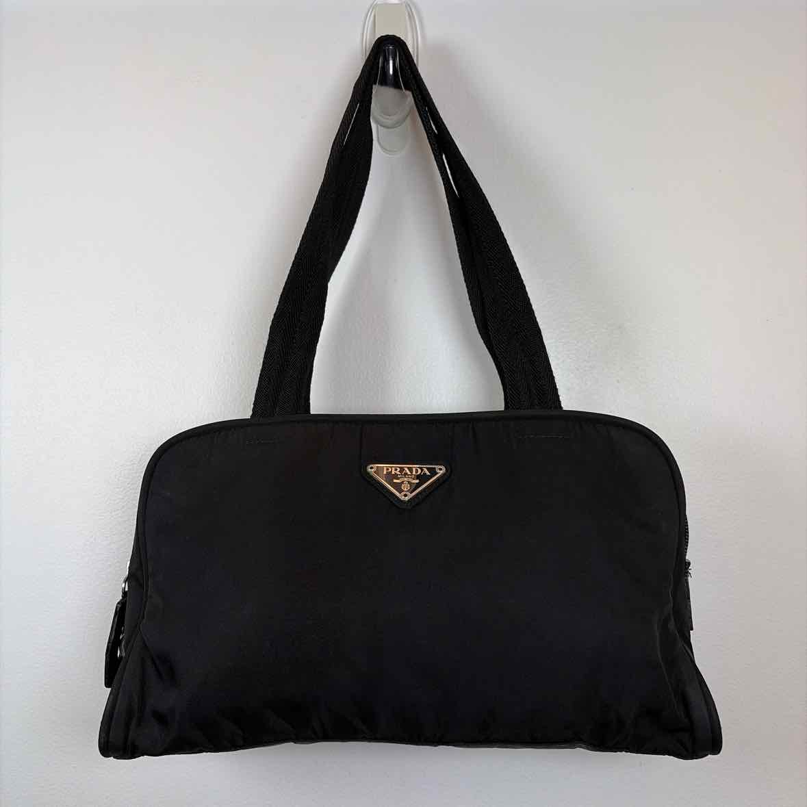 Pre-Owned Prada Black Nylon Designer Handbag