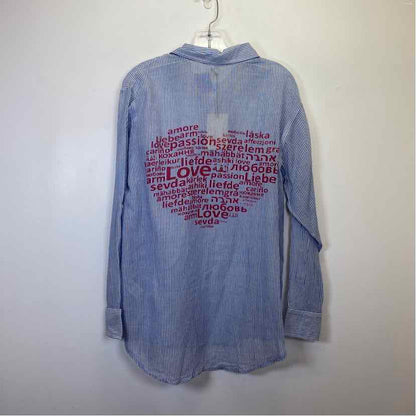 Pre-Owned Size S Elan blue stripe Top