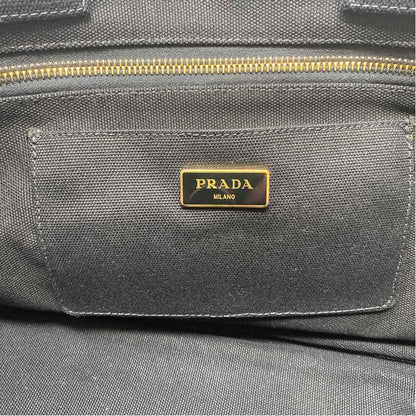 Pre-Owned Prada Black Canvas Designer Handbag