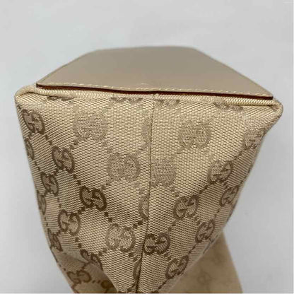 Pre-Owned Gucci Cream Canvas Designer Handbag