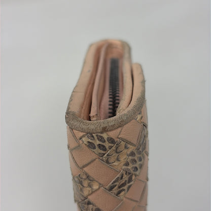 Pre-Owned Bottega Veneta Pink Multi Leather Designer Wallet