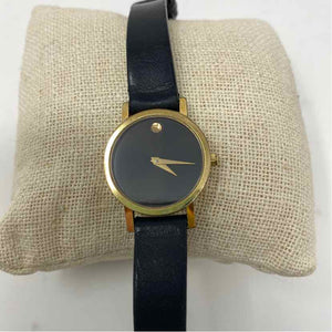 Pre-Owned Movado Black & Gold Metal Watch