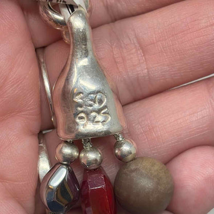 Pre-Owned Simon Sebbag Designs Red Multi Beaded Necklace