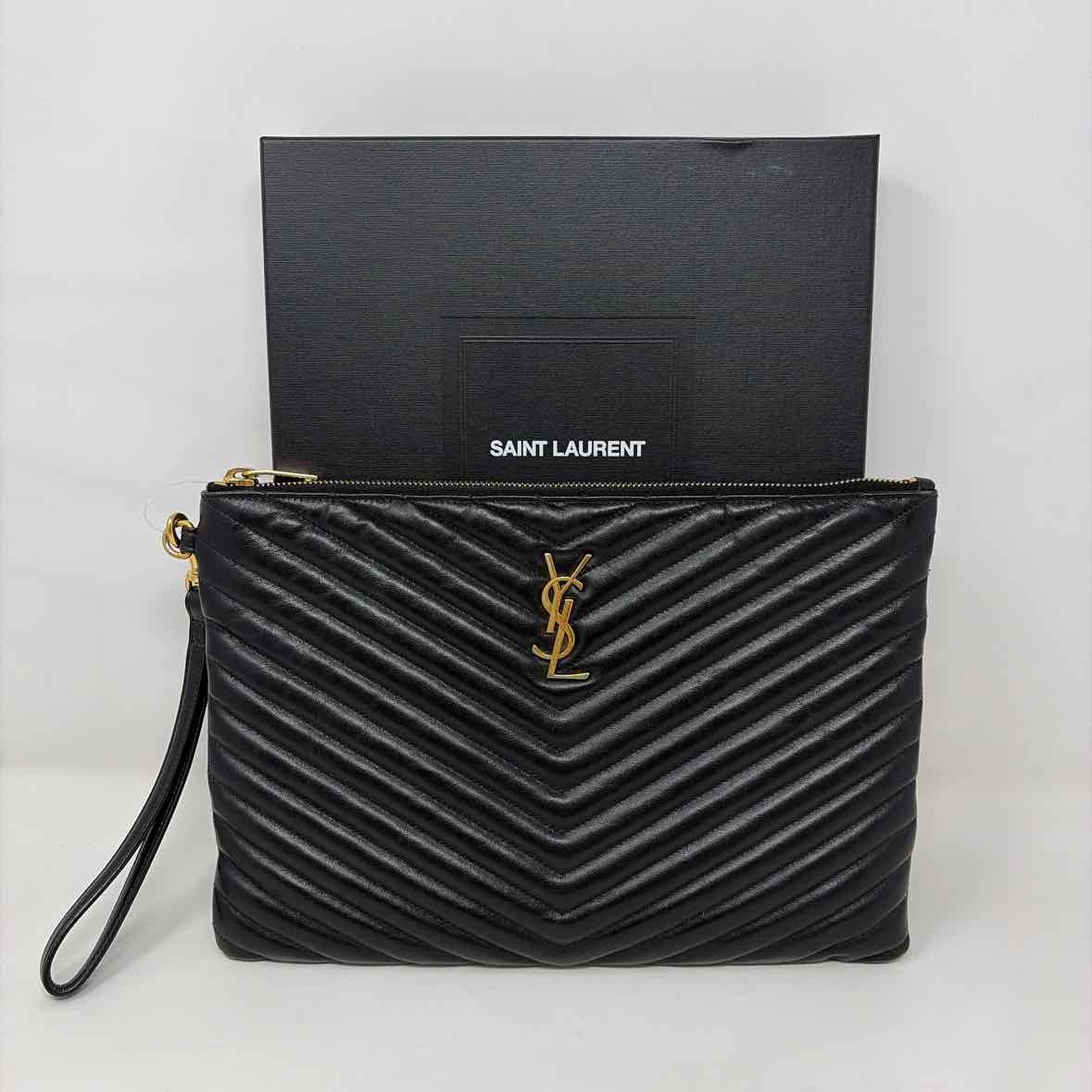 Pre-Owned Saint Laurent Black Leather Designer Handbag