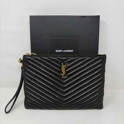 Pre-Owned Saint Laurent Black Leather Designer Handbag