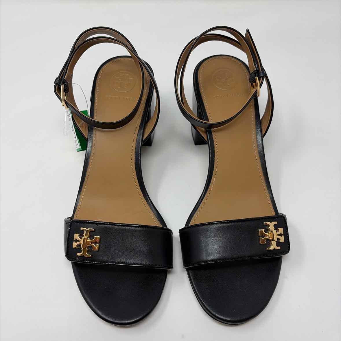 Pre-Owned Shoe Size 7.5 Tory Burch Black/Gold Heels