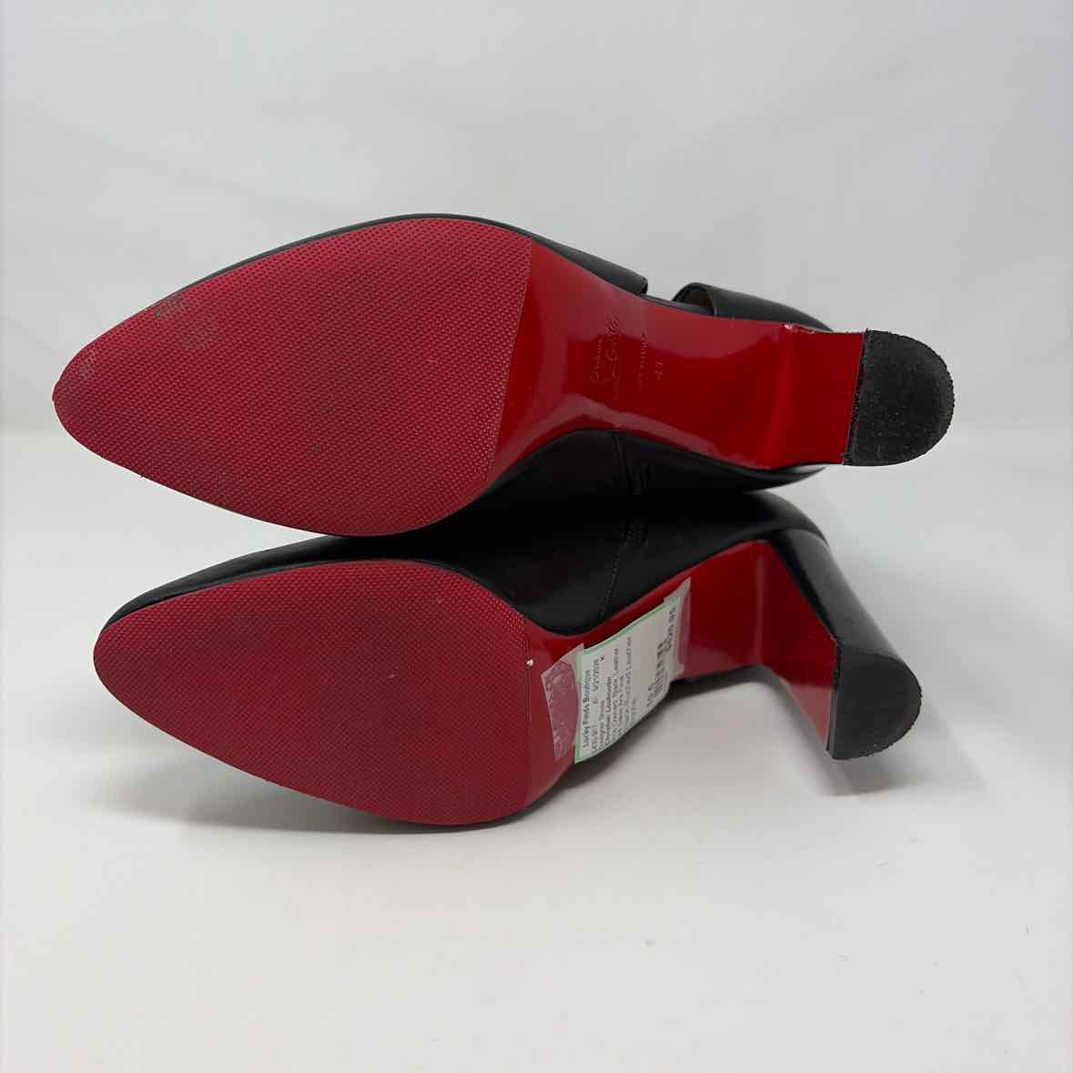 Pre-Owned Christian Louboutin Black Leather Shoe Size 10.5 Designer Shoes