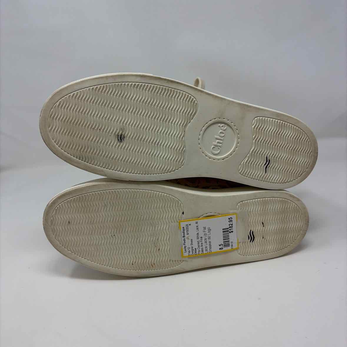 Pre-Owned Chloe White Lace Shoe Size 8.5 Designer Shoes