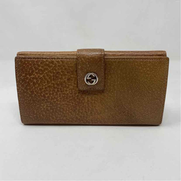 Pre-Owned Gucci Brown Leather Designer Wallet