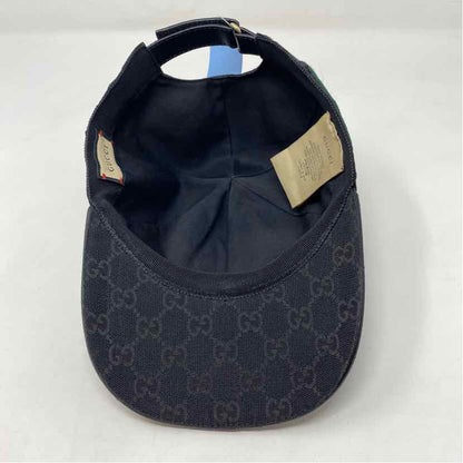 Pre-Owned Gucci Black Canvas Designer Hats