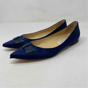 Pre-Owned Jimmy Choo Navy Satin Shoe Size 7.5 Designer Shoes