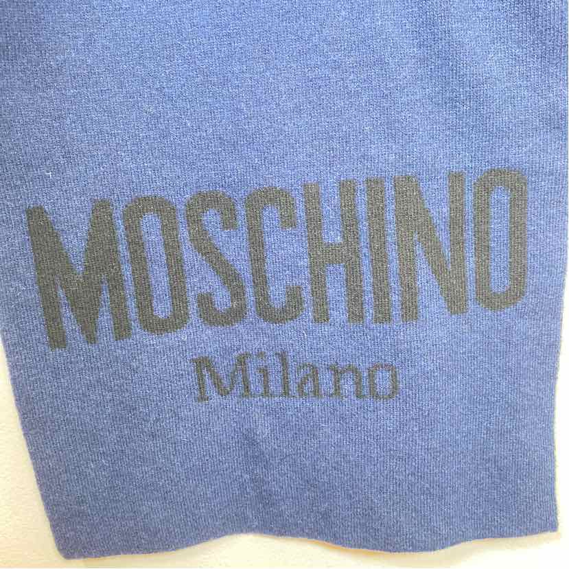 Pre-Owned Moschino Navy/Black Wool Designer Scarf