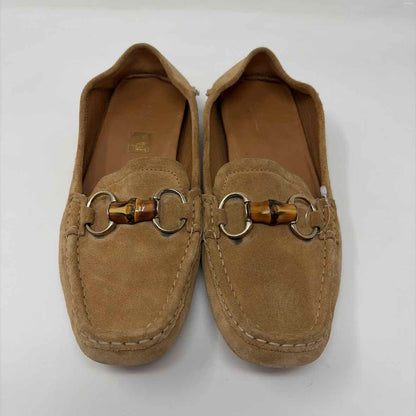 Pre-Owned Gucci Tan Suede Shoe Size 10 Designer Shoes