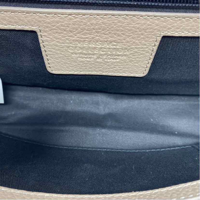 Pre-Owned Versace Collection Taupe Leather Handbag