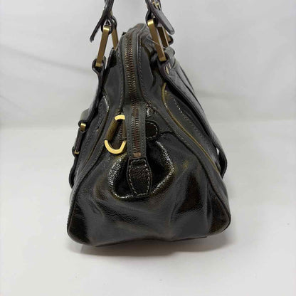 Pre-Owned Jimmy Choo Olive Patent Designer Handbag