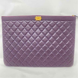 Pre-Owned Chanel Purple Leather Designer Handbag