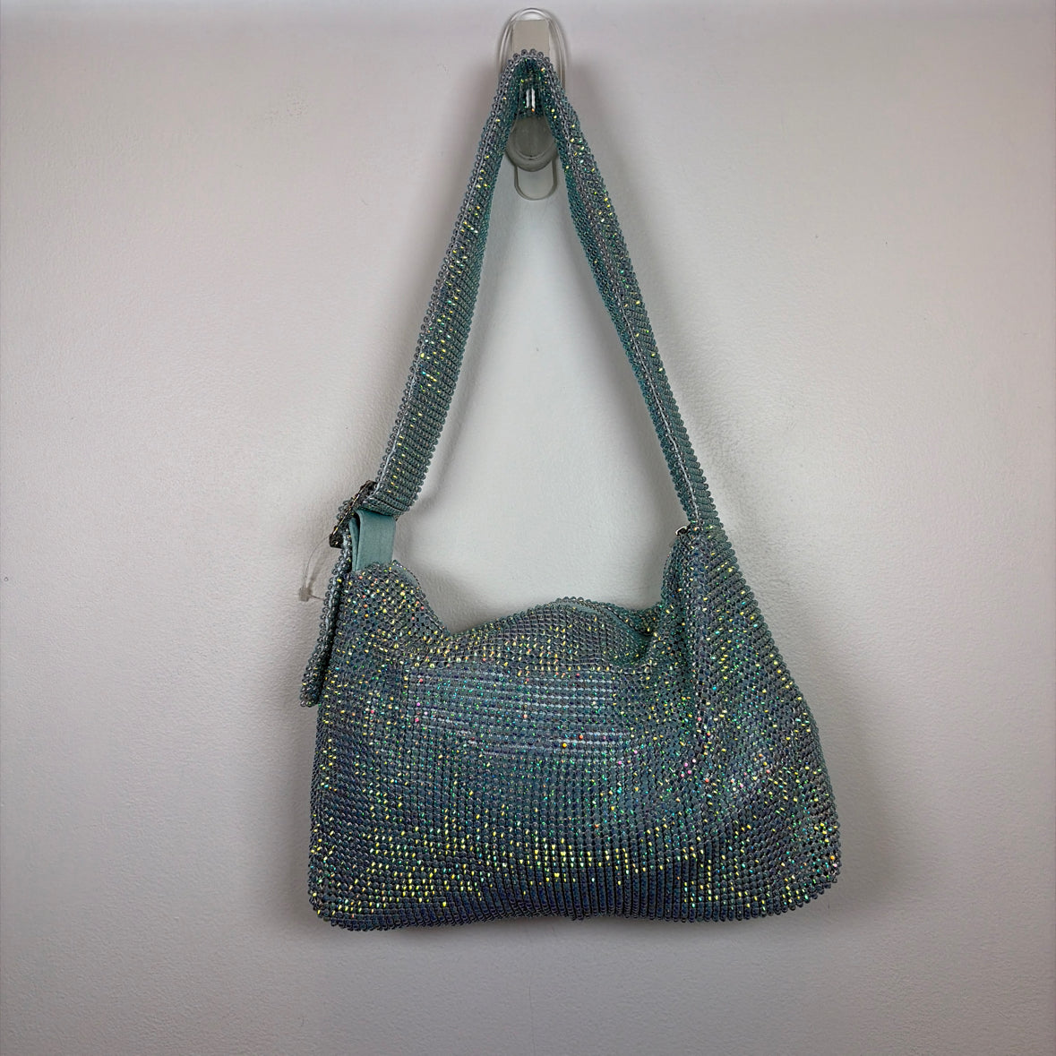 Pre-Owned INC Teal rhinestones Handbag